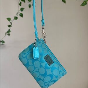 Coach Turquoise Signature Wristlet
